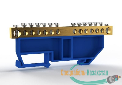Шина нулевая на DIN-изоляторе 6х9мм 14 отвер. латунь TOKOV ELECTRIC TKE-BCB-69-14-DIN/N