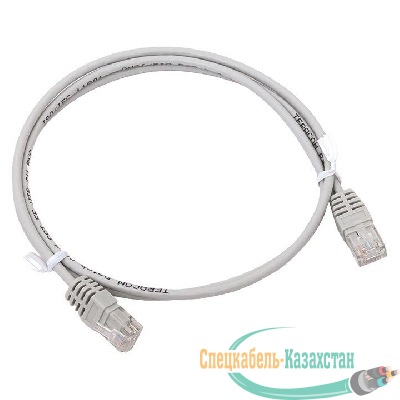 Патч-корд кат.5E UTP неэкранир. PVC 1Гбит/с 1м сер. TERACOM EKF TRC-5EUTP-PVC-1M-GY