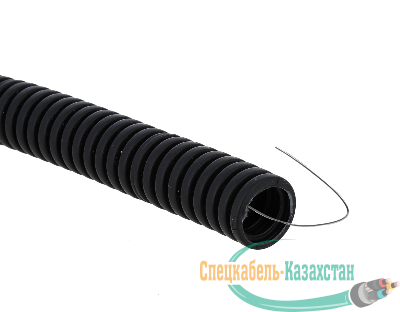 Труба гофрированная ПВХ d20мм с протяжкой черн. (уп.100м) Plast EKF tg-z-20-100-black