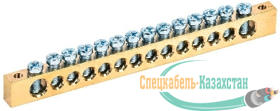 Шина PEN "земля-ноль" 8х12мм 14/2 (14групп/крепеж по краям) IEK YNN21-14-100
