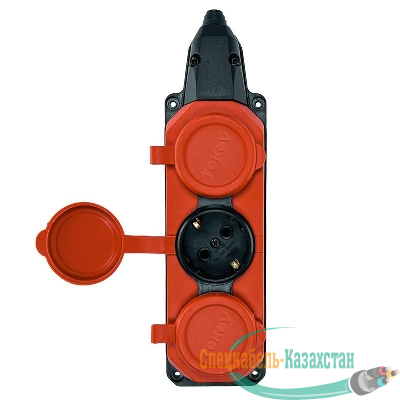 Колодка удлинителя 3-м с заземл. 16А IP44 каучук красн. TOKOV TKE-C13-KK3-Z
