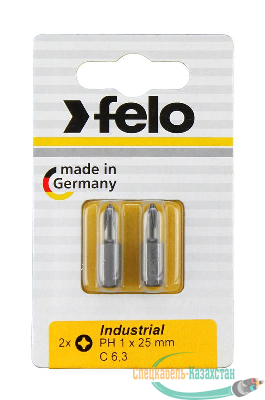 Бита крестовая PH 2х25 серия Industrial (уп.2шт)в блистере Felo 02202036