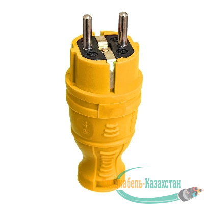 Вилка прямая с заземл. IP44 каучук желт. TOKOV TKE-C07-KV-Z