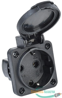 Розетка панельная MAGNUM 2P+PE 16А IP54 РП14-3 с защ. крышкой с заземл. черн. IEK PSN71-016-3-2-54-K02