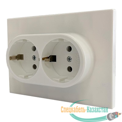 Механизм розетки 2-местн. с/з с з/ш СП Ugra 16А IP20 250В беж. GUSI С11Р6-003