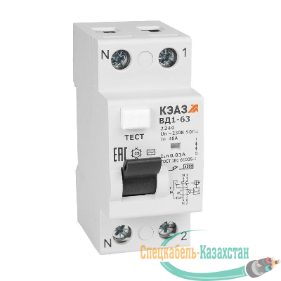 Выключатель дифференциального тока (УЗО) 2п 40А 300мА тип AC ВД1-63 2440 УХЛ4 КЭАЗ 221920