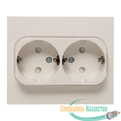 Розетка 2-м СП Стокгольм 16А IP20 с заземл. защ. шторки бел. PROxima EKF EXR16-128-10