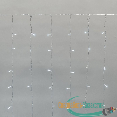 Гирлянда светодиодная "Светодиодный Дождь" 2х1.5м 150LED бел. 5.1Вт 230В IP44 эффект мерцания прозр. провод Neon-Night 235-515