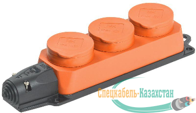 Розетка 3-м ОМЕГА РБ33-1-0м IP44 каучук оранж. ИЭК PKR61-016-2-K09