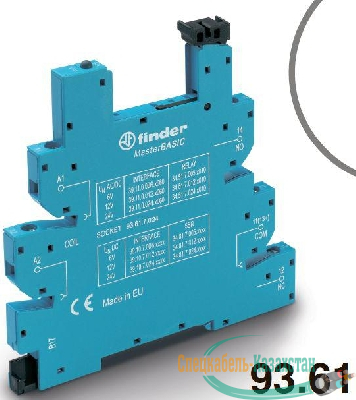 Розетка MasterBASIC с винт. клеммами (с зажимной клетью) для реле 34 серии 24В DC в комплекте пластик. клипса опции: LED FINDER 93617024