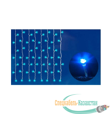 Занавес светодиодный ULD-C2030-240/TWK BLUE IP67 с эффектом мерцания 3х2м соединяемый 240LED cиний свет провод бел. Uniel UL-00001358