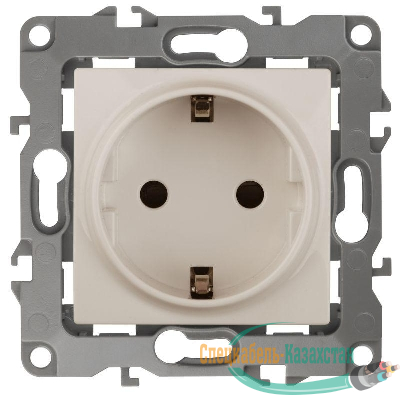 Розетка 1-м СП Эра12 12-2101-02 16А IP20 16AX 250В 2P+E Schuko механизм сл. кость Эра Б0014676