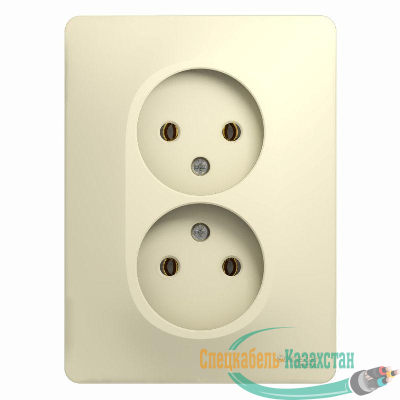 Розетка 2-м СП Glossa 16А IP20 без заземл. беж. SchE GSL000220