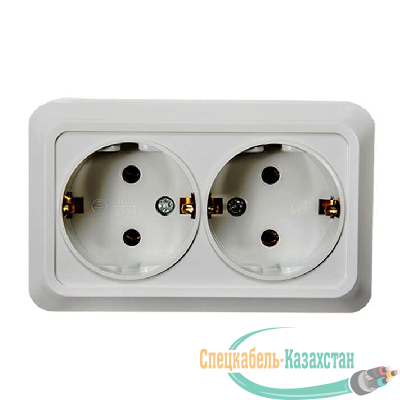 Розетка 2-м BOLLETO с заземл. накл. 7128 бел. ASD / IN HOME 4680005959839