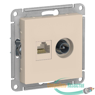 Механизм розетки 2-м ATLAS DESIGN комп. RJ45 кат.5E+TV беж. SchE ATN000289