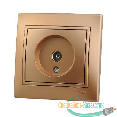 Розетка TV СП Мира оконечная метал. зол. Lezard 701-1313-130