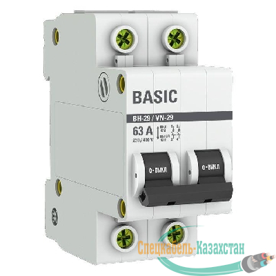 Выключатель нагрузки 2п 63А ВН-29 Basic EKF SL29-2-63-bas