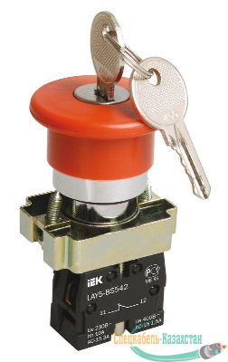 Кнопка LAY5-BS142 "Грибок" с ключом красн. 1з+1р ИЭК BBG50-LAY5-K04