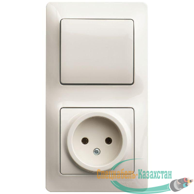 Блок комбинированный GLOSSA розетка + выкл. 1-кл. беж. SchE GSL000260