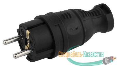 Вилка каучуковая с заземл. прям. 16А IP44 черн. Эра Б0044540