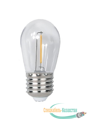 Лампа светодиодная филаментная PLED-ECO-S14 1Вт 2700К тепл. бел. CLEAR E27 для Белт-лайт Pro JazzWay 5040625