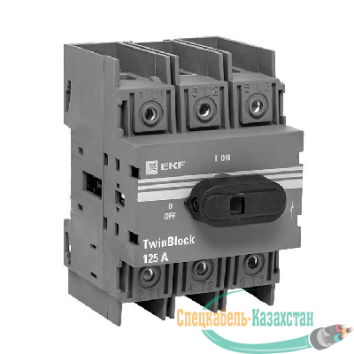 Рубильник 3п 125A c рукояткой управления для прямой установки TwinBlock EKF tb-125-3p-f