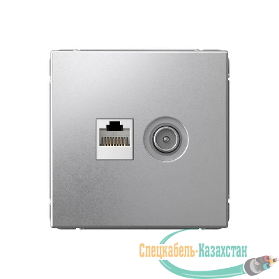 Розетка компьютерная + телевизионная 2-м ArtGallery RJ45 + TV кат.5E алюм. SE GAL000389