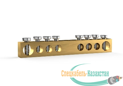 Шина PEN "земля-ноль" 6х9мм 8 отвер. латунь TOKOV ELECTRIC TKE-BCB-69-8-N/PEN