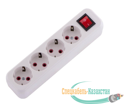 Колодка удлинителя 4-м с заземл. с выкл. Lezard 720-0400-402