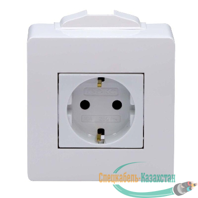 Коробка 1-м ОП PDD-N60 16А IP00 с заземл. с силовой роз. BRAVA 2мод. бел. DKC 10482