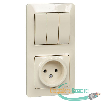 Блок комбинированный GLOSSA розетка+ выкл. 3-кл. беж. SchE GSL000276