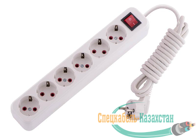 Удлинитель 6х3м с заземл. 16А IP20 с выкл. Lezard 720-0603-602