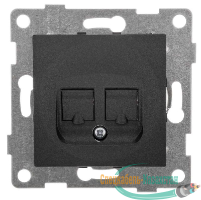 Розетка компьютерная 1-м СП Ugra RJ45 механизм графит GUSI С11К1-010