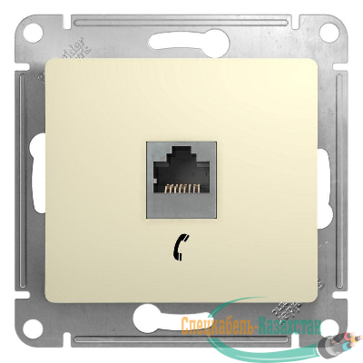 Механизм розетки телеф. 1-м СП Glossa RJ11 беж. SchE GSL000281T