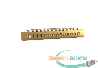 Шина PEN "земля-ноль" 8х12мм 14 отвер. латунь TOKOV ELECTRIC TKE-BSB-812-14-N/PEN
