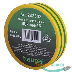 Изолента ПВХ 19мм (рул.20м) d74мм желт./зел. HAUPA 263860
