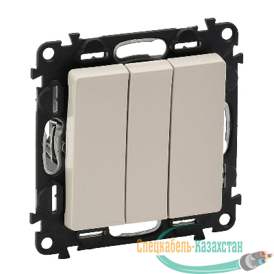Механизм выключателя 3-кл. СП Valena Life 10А IP20 250В 10АХ с лицевой панелью; винтовые зажимы сл. кость Leg 752503