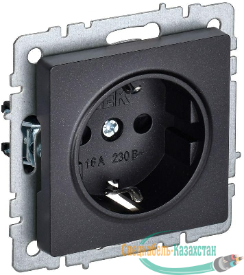 Розетка BRITE РС14-1-0-БрЧ 16А с заземл. защ. шторки механизм черн. IEK BR-R14-16-K02