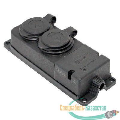 Колодка 2-м 16А IP44 2P+PE 230В с защ. крышками каучук PROxima EKF RPS-018-16-230-44-r