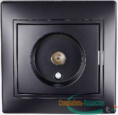 Розетка TV СП Мира проходная черн. бархат LEZARD 701-4242-129
