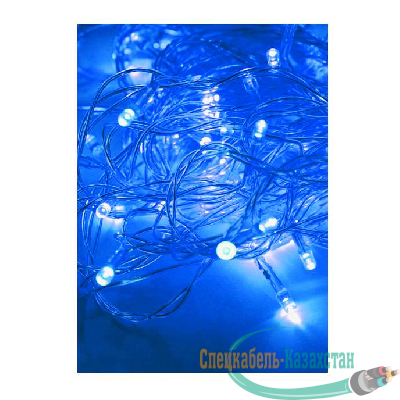 Гирлянда 10.8м (9.3+1.5) 100LED син. прозр. провод 8 режимов мигания IP20 син. Космос KOC_GIR100LED_B