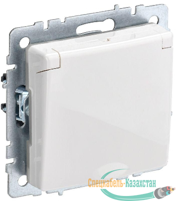 Розетка BRITE РСбш10-3-44-БрБ 16А IP44 с заземл. защ. шторки с крышкой механизм бел. IEK BR-R16-16-44-K01