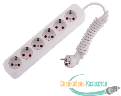 Удлинитель 6х2м с заземл. 16А IP20 Lezard 720-0602-601