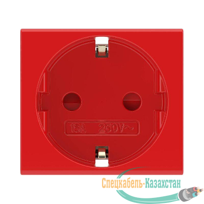 Розетка 1-м СП Viva 2мод. защ. шторки с заземл. красн. DKC 45015