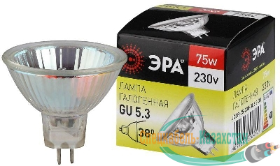 Лампа галогенная GU5.3-JCDR (MR16) -75W-230V-Cl ЭРА C0027366
