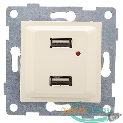 Розетка USB 2-м СП Ugra механизм беж. GUSI С11USB2-003
