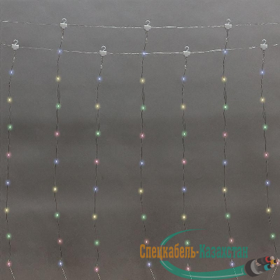 Гирлянда светодиодная "Роса "Светодиодный дождь" 3х2м LED мультиколор 12Вт IP20 USB+пульт управления с крючками для крепления Neon-Night 315-879
