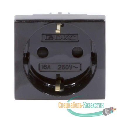 Розетка 1-м 2мод. Viva 16А IP20 2P+E с заземл. защ. шторки черн. DKC 45205