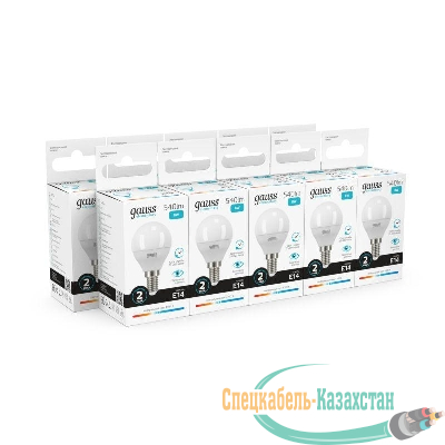 Лампа светодиодная Elementary 8Вт P45 шар 4100К нейтр. бел. E14 540лм GAUSS 53128