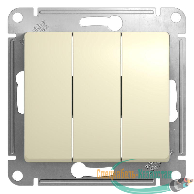 Механизм выключателя 3-кл. СП GLOSSA 10А IP20 10AX беж. SchE GSL000231